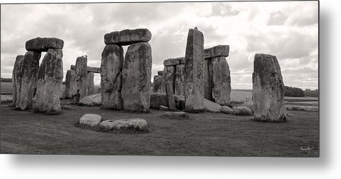 Stonehenge Metal Print featuring the photograph Stonehenge England-Black and White by Shanna Hyatt