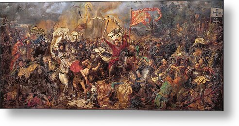 Jan Matejko Metal Print featuring the painting The Battle of Grunwald by Jan Matejko