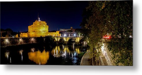 Italy Metal Print featuring the photograph Castel Sant Angelo by night #2 by Robert Grac