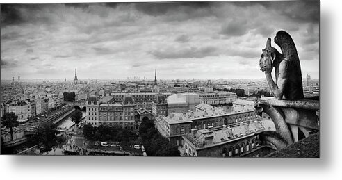 Gargoyle Metal Print featuring the photograph Boring In Paris by Moises Levy