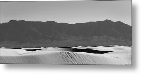 Richard E. Porter Metal Print featuring the photograph Dunes and Mountains #4151 - White Sands National Monument, New Mexico by Richard Porter