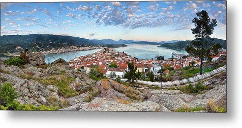 Tranquility Metal Print featuring the photograph Greek Island Poros by Ilan Shacham