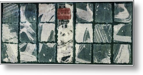 Squares Metal Print featuring the mixed media Torn Squares Collage by Carol Leigh