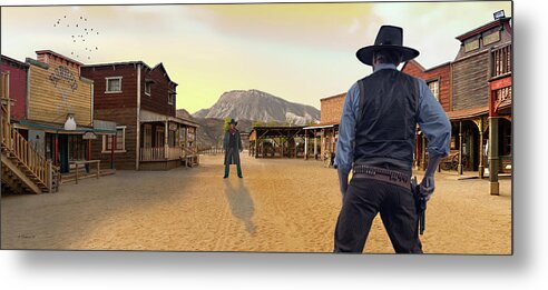 2d Metal Print featuring the photograph Western Gunfight by Brian Wallace