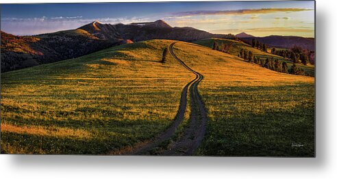 Nature Metal Print featuring the photograph Mountain Trail CDT Panoramic by Leland D Howard