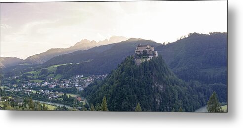 European Metal Print featuring the photograph Panorama of Hohenwerfen Castle by Vaclav Sonnek