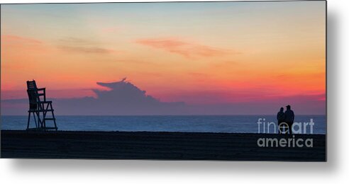 Ocean Metal Print featuring the photograph Sunrise along the ocean by Izet Kapetanovic