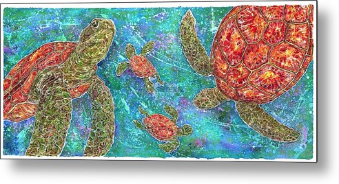 Turtle Metal Print featuring the painting Turtle Convergence by Nick Cantrell