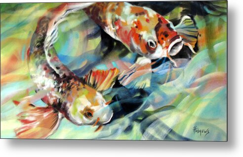 Koi Fish Metal Print featuring the painting Rainbow Patterns by Rae Andrews