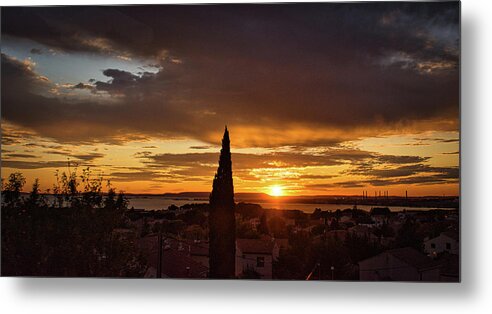 Sunset Metal Print featuring the photograph Mediterranean Sunset by Portia Olaughlin