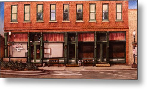 City Metal Print featuring the painting Sunday Morning Acworth #1 by Rick McClung