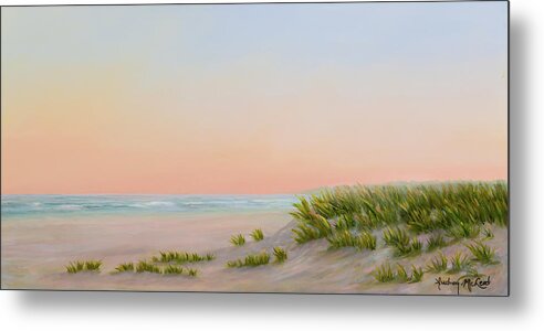 Sunrise At Beach Metal Print featuring the painting Early Beach Morning by Audrey McLeod