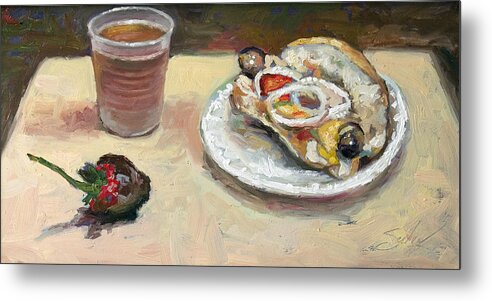 Still Life Metal Print featuring the painting Festival Food by Larry Seiler