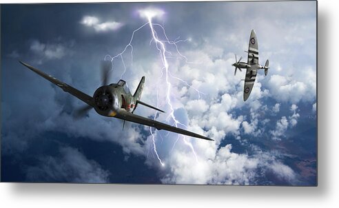 Luftwaffe Metal Print featuring the digital art Gathering Storm - Cropped by Mark Donoghue