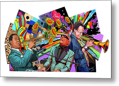 Music Metal Print featuring the painting Jazz and Soul by Frank Harris