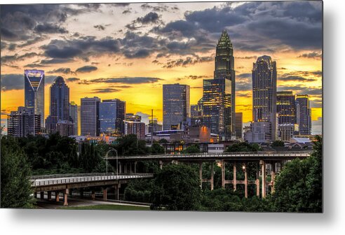 Charlotte Metal Print featuring the photograph Charlotte Dusk by Chris Austin