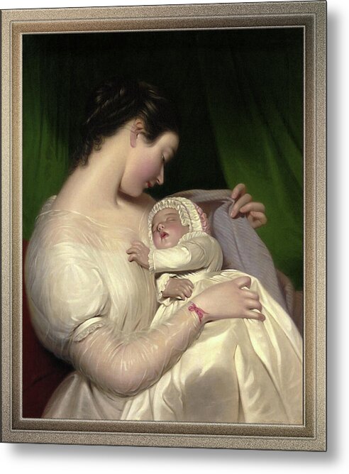 Elizabeth Sant Metal Print featuring the painting James Sant's Wife Elizabeth With Their Daughter Mary Edith by James Sant by Rolando Burbon