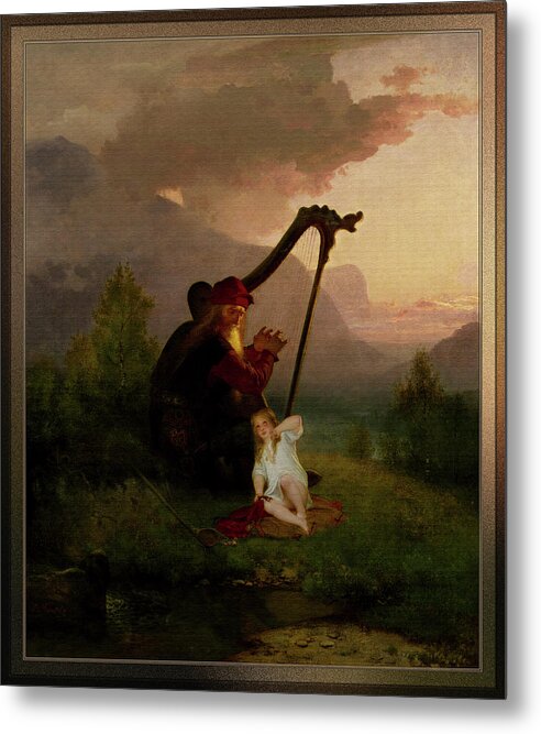 King Heimer And Aslög Metal Print featuring the painting King Heimer and Aslog by August Malmstrom by Rolando Burbon