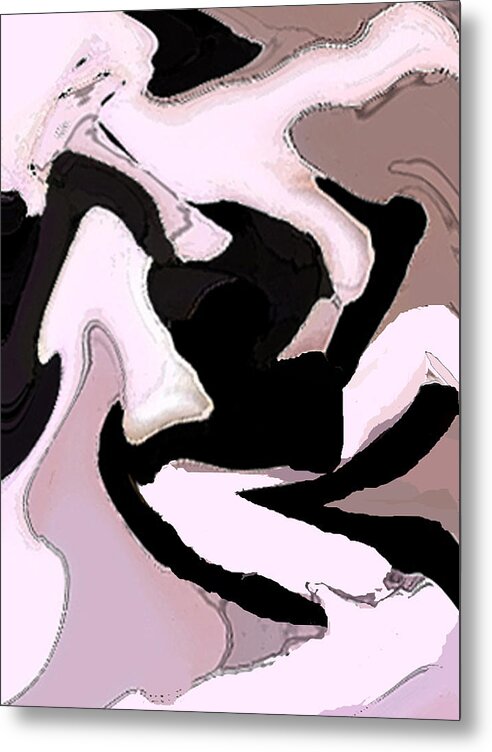 Female Abstract Art Paintings Metal Print featuring the painting A Moment Of Love by RjFxx at beautifullart com Friedenthal