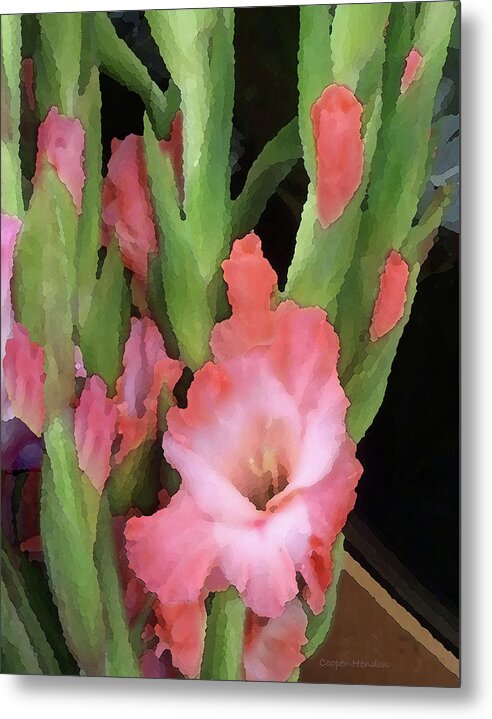 Gladiolas Metal Print featuring the photograph Gladiolas 2 by Peggy Cooper-Hendon