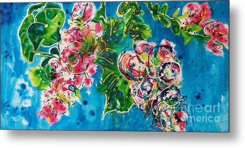 Floral Metal Print featuring the painting Begonia by Catherine Gruetzke-Blais