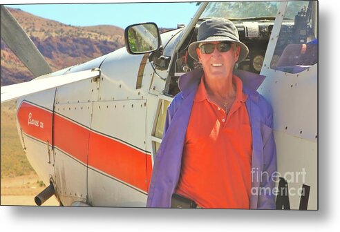 Airplane Metal Print featuring the photograph Tow Pilot Lee Edling Air Sailing Nevada by Gus McCrea