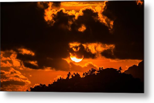 Manzanillo Metal Print featuring the photograph Fiery Sunset by Tommy Farnsworth