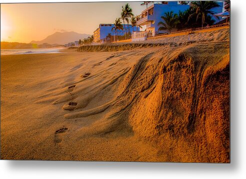 Manzanillo Metal Print featuring the photograph On the Beach by Tommy Farnsworth