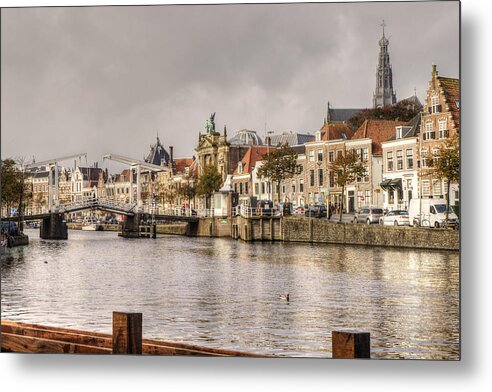 Holland Metal Print featuring the photograph Acroos the River and Over the Bridge by Uri Baruch