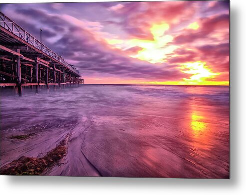 San Diego Metal Print featuring the photograph Pacific Beach Pier by Lawrence Knutsson