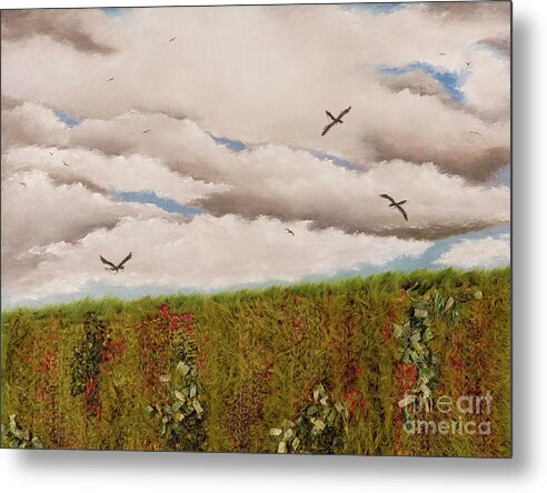 Flowers Metal Print featuring the mixed media Flower Field by Wendy Golden
