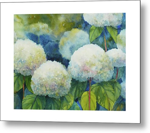  Metal Print featuring the painting Hydrangeas by Janet Zeh