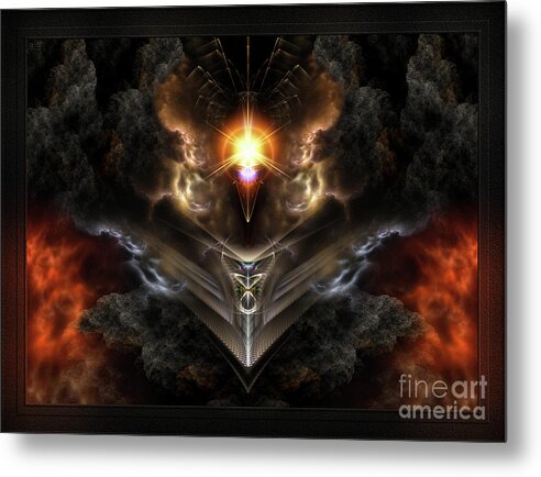 Dragons Light Metal Print featuring the digital art Light Of The Dragon Fractal Art Composition by Rolando Burbon
