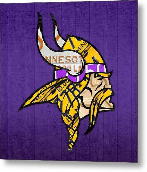 Minnesota Vikings Football Team Retro Logo Minnesota License Plate Art by Design Turnpike