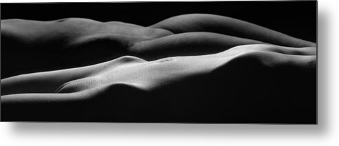 Two Women Metal Print featuring the photograph 0865 Two Nude Female Torsos 1 to 3 Ratio by Chris Maher
