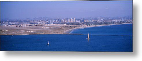 Photography Metal Print featuring the photograph High Angle View Of A Coastline #1 by Panoramic Images