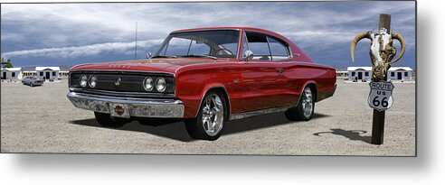1966 Dodge Charger Metal Print featuring the photograph 1966 Dodge Charger by Mike McGlothlen