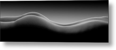 Nude Back Metal Print featuring the photograph 3163 Nude Back Study Signed Black and White Print 1 to 3 Ratio by Chris Maher