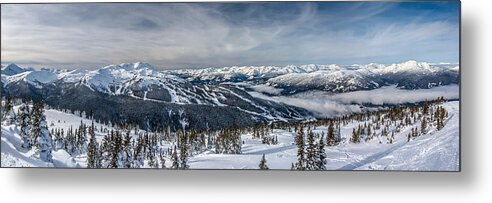 Whistler Metal Print featuring the photograph Whistler mountain peak view from Blackcomb by Pierre Leclerc Photography