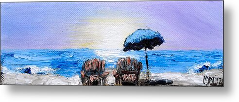 Beach Metal Print featuring the painting A Day at the Beach by Melissa Torres