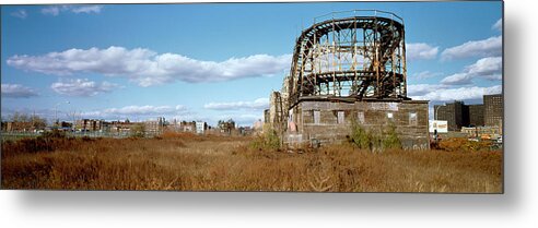 Photography Metal Print featuring the photograph Abandoned Rollercoaster In An Amusement by Panoramic Images