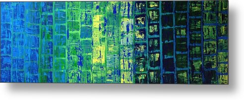 Blue City Metal Print featuring the painting Blue CIty by Linda Bailey