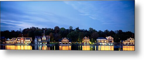 Photography Metal Print featuring the photograph Boathouse Row Philadelphia Pennsylvania by Panoramic Images