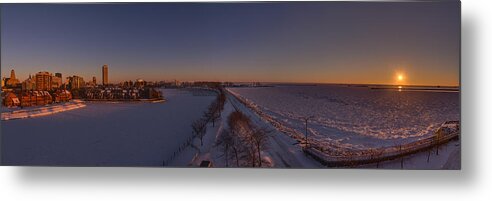 Buffalo Main Light Metal Print featuring the photograph Buffalo New York Winter Sunset by Chris Bordeleau