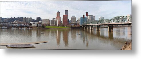 Photography Metal Print featuring the photograph Buildings At The Waterfront, Willamette by Panoramic Images