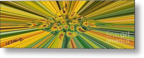 Abstract Metal Print featuring the painting Colour rays by Loredana Messina