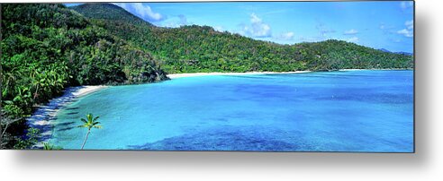 Photography Metal Print featuring the photograph Elevated View Of Hawksnest Bay, Saint by Panoramic Images