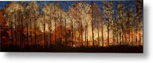 Landscape Metal Print featuring the painting Fire on the Mountain by Linda Bailey