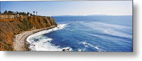 Photography Metal Print featuring the photograph Lighthouse At A Coast, Point Vicente by Panoramic Images