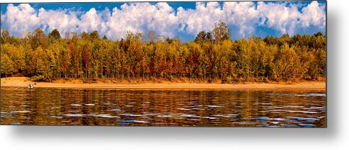 Autumn Metal Print featuring the photograph Lovers on the Bank by Robert FERD Frank